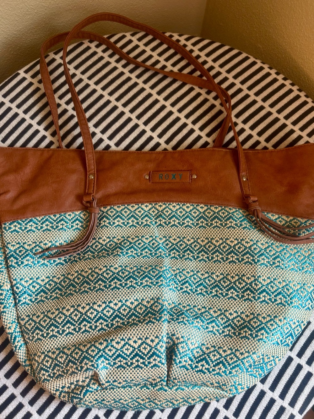 Roxy Leather and Woven Tote